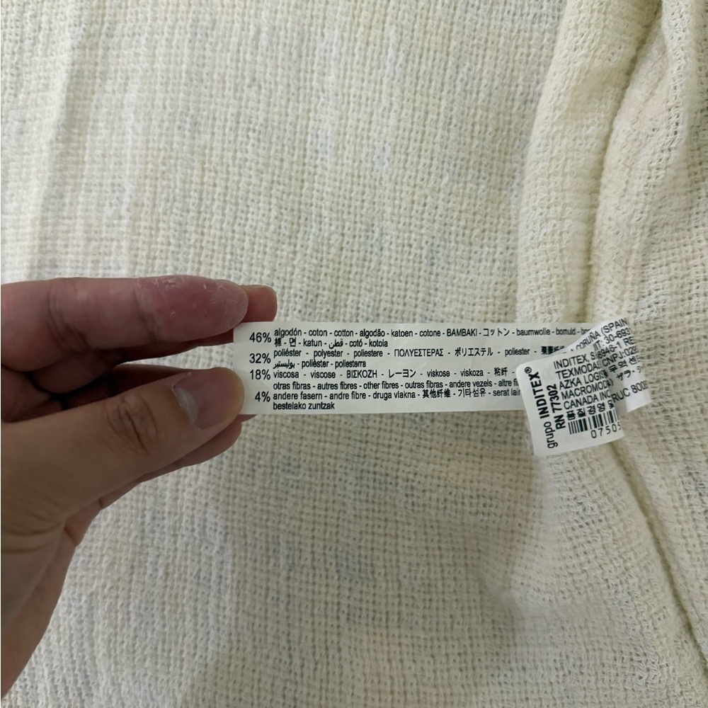 ZARA Textured Cream Button-Up Jacket - Picture 3 of 9